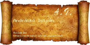 Andráskó István névjegykártya