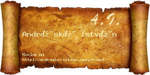 Andráskó István névjegykártya